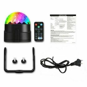 Disco Party Lights Strobe LED DJ Ball Sound Activated Bulb Dance Lamp Decoration (Option: Black)