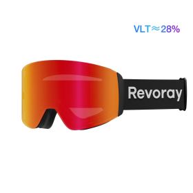 Passion M Pro Ski Goggles with Magnetics Lens Changing And XPatina-Tech Pro (Color: Black Strap + Red Lens)