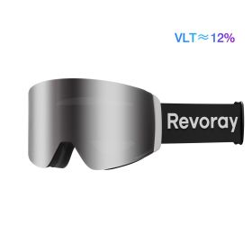 Passion M Pro Ski Goggles with Magnetics Lens Changing And XPatina-Tech Pro (Color: Black Strap + Platinum Lens)