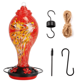 Glass Hummingbird Feeder With 5 Flower Feeding (Option: Style1)